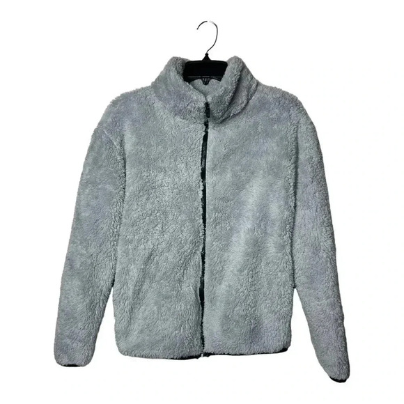 1614. PINK BY VICTORIA’S SECRET SHERPA FULL ZIP JACKET SIZE XSMALL GRAY IN COLOR - Picture 3 of 11